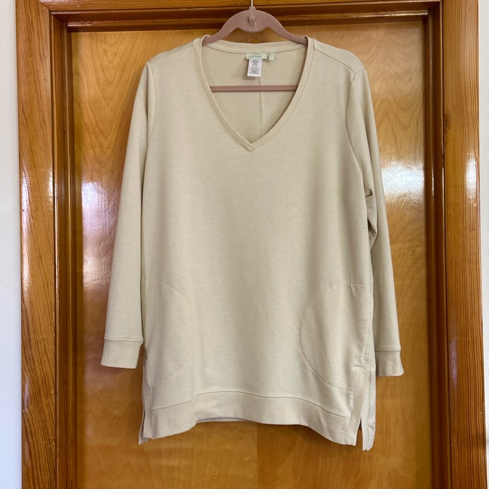 LOGO by Lori Goldstein LOGO Lounge French Terry Long Sleeve Top - 1X